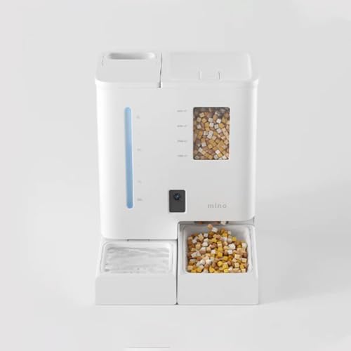 mino 一体型スマート給餌給水器 2K カメラ搭載 犬猫用 音声録音 5Lフードタンク 4L水タンク 2WAY給電 APP制御 5G/2.4Gデュアルモード接続 自動餌やり器 自動水のみ器 自動給餌器 自動給水器 一体器 操作簡単 MN-D001 ホワイト の商品画像 4