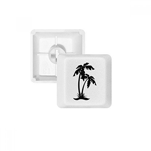 Keycaps PBT Coconut Tree Black Beach Silhouette pour clavier mécanique Blanc OEM