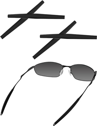 Image of Bwake Replacement Earsocks for Oakley Whisker /Square Whisker /Big Square Wire /Square Wire 2.0 Sunglasses - Black