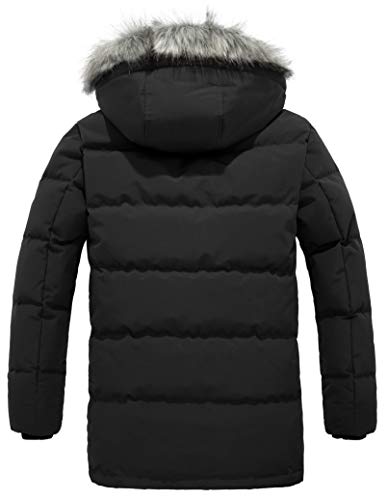 wantdo Men's Winter Jacket Thicken Winter Coat Warm Puffer Jacket with Faux Fur Hood