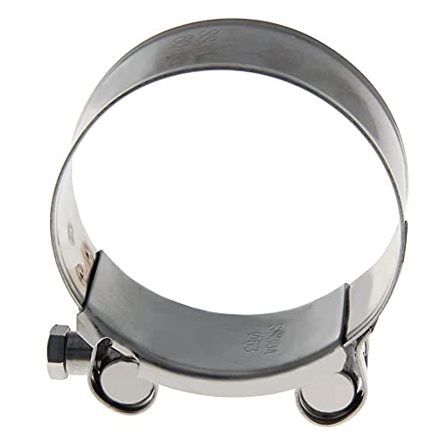 Juvielich T-Bolt Hose Clamp,Clamp Range 52-55mm,for Fuel Pump Filter Hose Plumbing Silver 1pcs