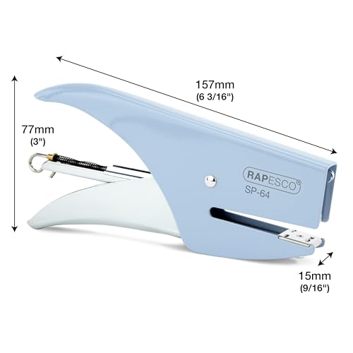 Image of Rapesco 1376 SP-64 Stapling Plier and 1000 Type 21 /4mm Staples, 12 Sheet Capacity, Powder Blue