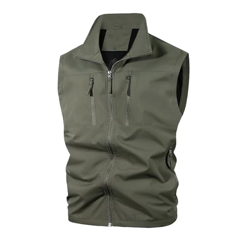 Gilet cargo homme à col montant et coupe ample vestes sans manches grande taille