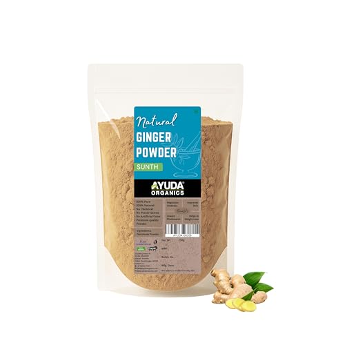 Ayuda Organics Dry Ginger Powder I Natural and Organic Sunth, Sonth Powder I Dehydrated, Pure & Aromatic I Pesticide and Chemical Free I Gluten Free I Ready to Use I for Cooking Baking & Tea (250g)