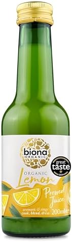 Biona Organic Lemon Juice 200ml, Pack of 6