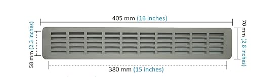 DEMLOU, Aluminium Air Vent Grille, Kitchen Worktop Plinth Heat Vent, Slim Skirting Vent Cover for Cabinet Drawer or Cupboard - Image 2