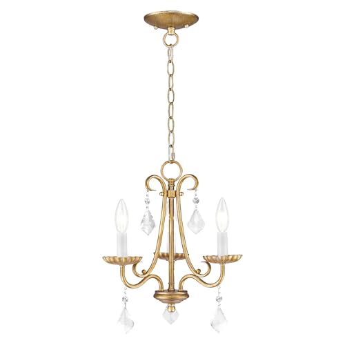 Livex Lighting 40873-48 Daphne 3-Light Chandelier, Antique Gold Leaf