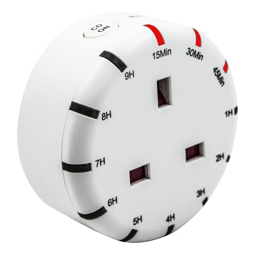 Uni-Com Simple Countdown Plug-in Timer, Energy Saving, Home Security, 12 Timer options & Daily Repeat Feature, Easy Programming for Automatically Operating Lamps, Lights & Home Appliances