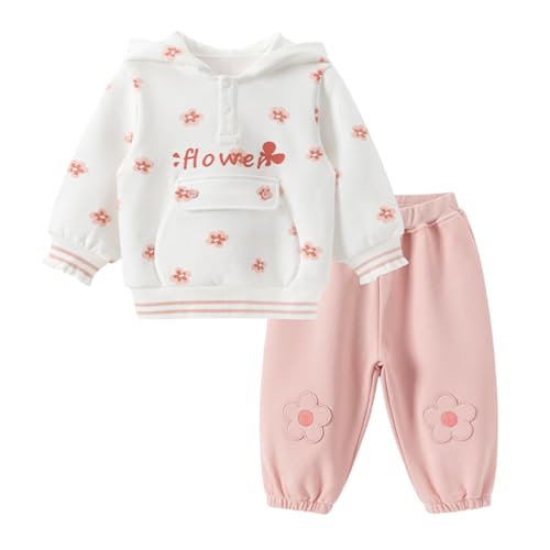 gurcooc Babykleidung Set Baby Mädchen Kleidung Langarm Blumen Hoodies Lange Hosen Outfit Kleidung, 6-30 Monate