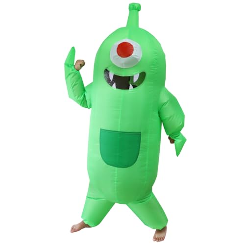 RHYTHMARTS Disfraz inflable verde para adultos, disfraz de