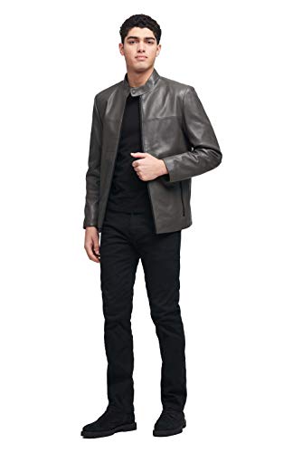 Image of DKNY Men's Modern Lamb Leather Racer Jacket
