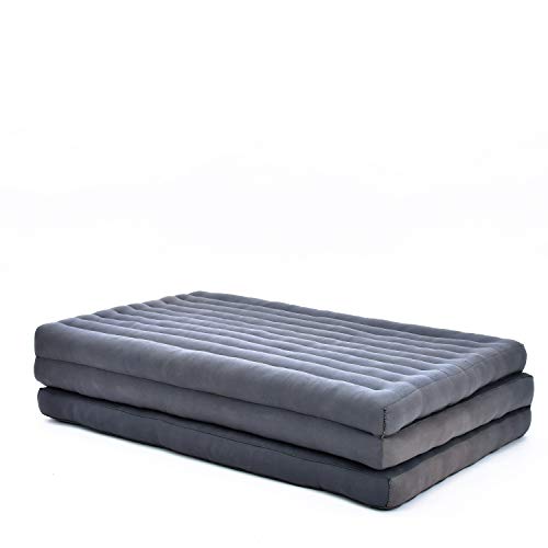 Image of Leewadee Trifold Mattress XL - Comfortable Thai Massage Pad, Foldable Relaxation Floor Mattress Filled with Kapok, Perfect to Use as a Sleeping Mat 79 x 39 inches, Anthracite