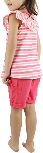 Image of ToBeInStyle Girl's Two Piece Summer Set Cute Tee Top and Matching Shorts Adorable Outfit
