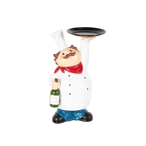 Escultura Decorativa Chef en Polystone Blanca 9"x6"x13"