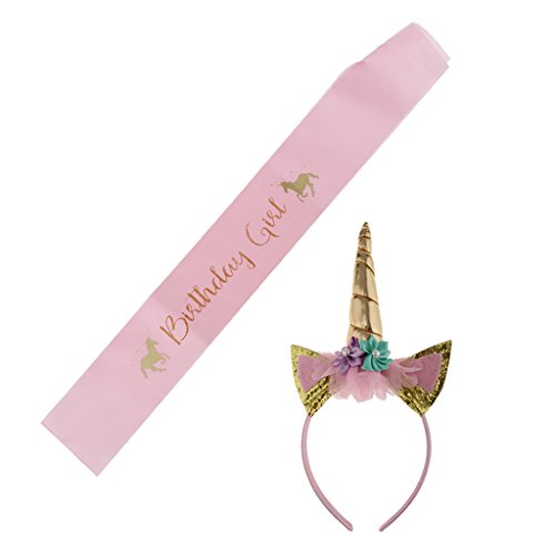 FLAMEER 2 Pcs Banda Cumpleaños + Diadema Dibujos
