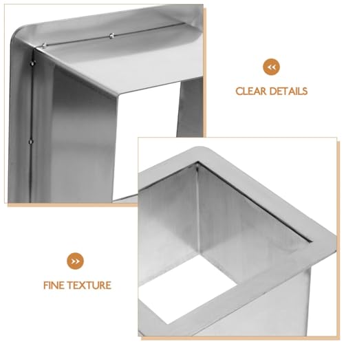 Image of Drop-in Trash Chute Grommet Square Stainless Steel Counter Built-in Waste Disposal for Kitchen Countertops Space-Saving Design Easy to .29X6.29X4.05In