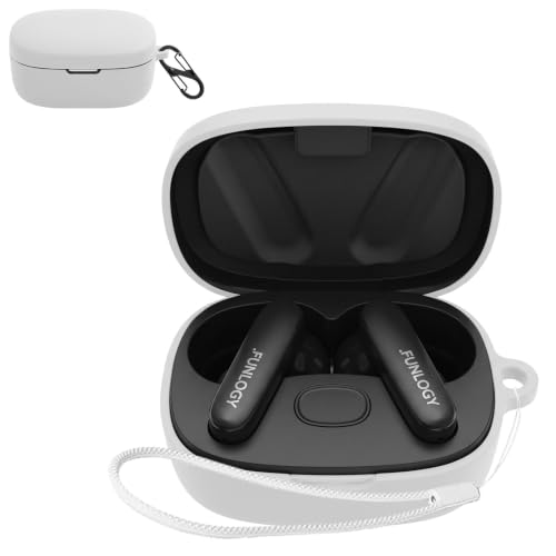 HVUYAL�P�[�X For FUNLOGY Earbuds SE �Ή� �P�[�X �����h�~�p�̃t�b�N�𓋍ڂ��� �y�� �L�Y�h�~ �h�o �����ɂ��� �_�炩�ȃV���J�Q���̃X�|�[�c�N�[���ȃf�U�C�� �Ռ� �z�� �X���� �\�t�g �P�[�X�J�o�[ �����h�~�ی�(�z���C�g