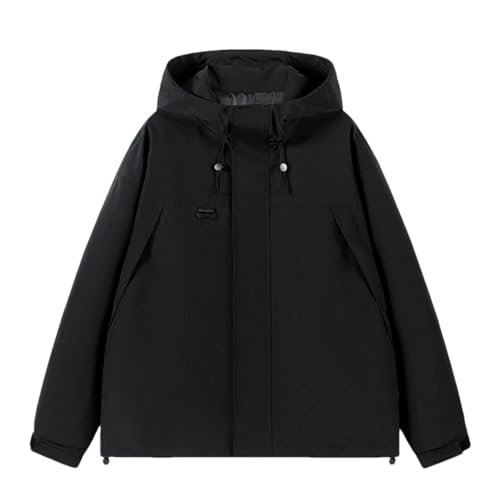 Vsadsau Korean Men Hooded Bomber Jackets Spring Autumn Oversize Jacket Male Outwear Streetwear