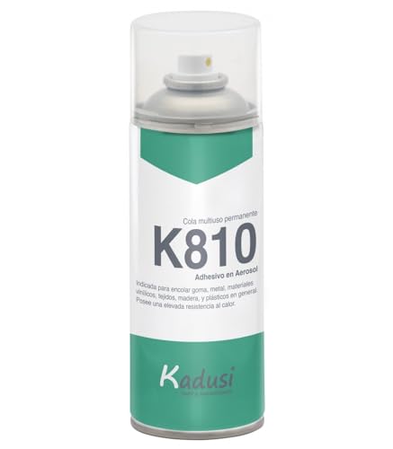Spray cola impacto resistente a alta temperatura para pegar todo tipo de materiales de 400 ml - K810 - Cola semitransparente (aspecto como los botes spray de laca) Kadusi