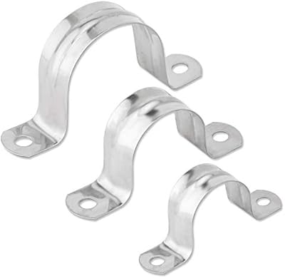 ISPINNER 25pcs M25 Stainless Steel Rigid Pipe Strap for 1 Inch Hose OD, 2 Holes Cable U Bracket Clamp Hanger Tube Strap Tension Clips