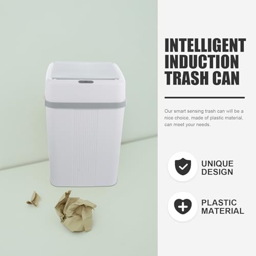 Bote de basura sensor automático 12L plástico blanco miniatura 7