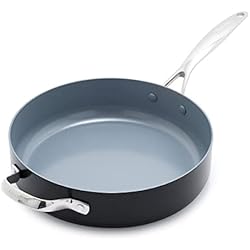 Thermolon Sartenes GreenPan Valencia Pro Sartén con Tapa 28 cm/4,2 Litros, Sin PFAS, Inducción, Apta para Lavavajillas, Apta para Horno, Gris