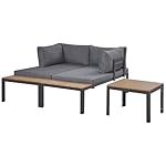 Patioco Pienza II Lounge-Set Schwarz Hellbraun