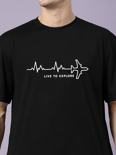 Image of CHKOKKO Mens Polyester Stylish Oversized T Shirt for Daily & Casual Wear Printed Design with Drop Shoulder & Half Sleeves