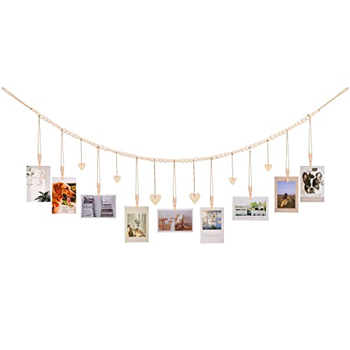 TAXTYHRE Fotos con Pinzas, Cuerda para Fotos con Pinzas, Colgar Foto Pared con Pinza, Decoración de Pared de Foto, para Colgar Foto Postales DIY Hogar Decoración