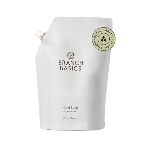 Branch Basics Gel Hand Soap Refill 32oz Pouch | Plant & Mineral-Based Formula with Aloe Chamomile & Meadowfoam Oil | Fragrance-Free Gentle & Safe for Sensitive Skin