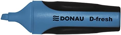 DONAU 7350001PL-10 D-FRESH Highlighter Textliner Non-Toxic Ink, Chisel Tip Luminous Colours, High Quality, Rubberised Shaft Sides, Line Width 2-5 mm, Blue image 3