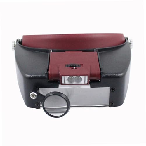 WRITWAA Lupa con 2 Luces LED Luz Brillante Diadema Linterna Frontal LED Luz De Fondo Lupa A Batería