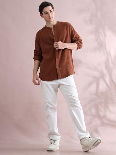 Image of StitchX Men's Full Sleeve Mandarin Collar Shirt