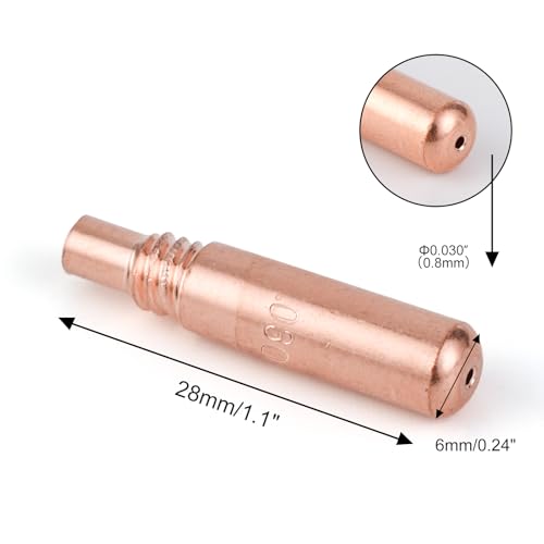Image of MIG Welding Contact Tips .030 inch(0.8mm) for Miller MDX Series MIG Gun Use with Miller MDX Diffuser D-M100 D-M250 T-M030 (20-PK)