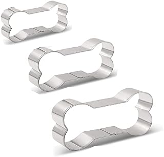 3 Pieces Cookie Cutter Set Dog Bone Mould Stainless Steel Cookie Cutters DIY Cutters for Homemade Biscuit Treats