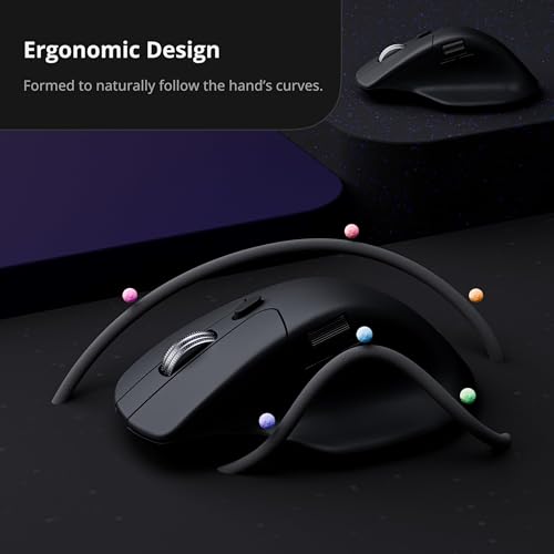 Image of Keychron M6 8K Wireless Gaming Mouse, 2.4G /Bluetooth /Wired, PixArt 3950 Sensor, 8000Hz Polling, Silent Clicks, 5 On-Board Memory Profiles for Plug & Play, Programmable for Mac /Win /Linux - Black