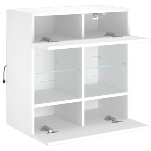 Meuble TV mural avec lumières LED RVB et rangement multi-usage - 7