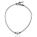 Udobuy18 " Single Freshwater Pearl Necklace for Women Black Handmade Leather Pearl Choker Jewelry Handmade