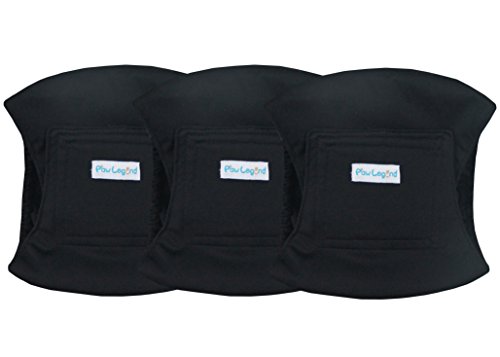 Paw Legend Washable Dog Belly Wrap Diapers For Male Dog (3 Pack,Black,Black,Black,Large) #TOP1
