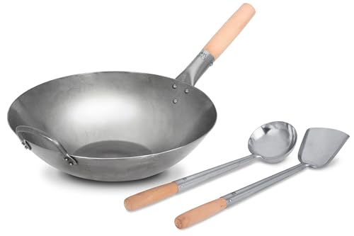 Craft Wok Wok plano 14 pulgadas con utensilios miniatura 1