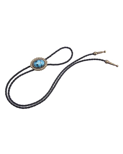 Image of GelConnie Native American Bolo Tie Rodeo Cowboy Leather Necktie Western Necklace Costume Accessories for Men,Women