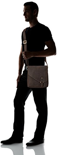 Visconti Hunter Oiled Distressed Leather Messenger Shoulder Bag, Brown, One Size #TOP5