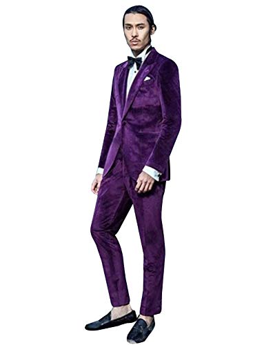 Smoking en velours pour homme 2 pièces de haute qualité pour soirées de gala