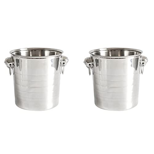 2 secchiello per ghiaccio in acciaio refrigeratore per birra e vino refrigeratore per champagne bar 3 l