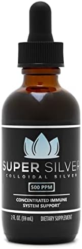 Super Silver 500 PPM Colloidal Silver - 2 Ounce Bottle with Dropper