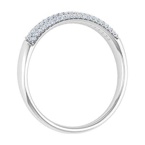 1/4 Carat Classic Pave Set Natural Round Cut Diamond Wedding Band Ring for Women in 10K Gold (Ring Size 4-11)2