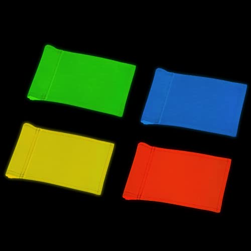KINGTOP Glow-in-the-Dark Putting Green Flags - Double Sided, Novelty Backyard Light Target with Tube Insert, Mini Pin Flag Measure 8