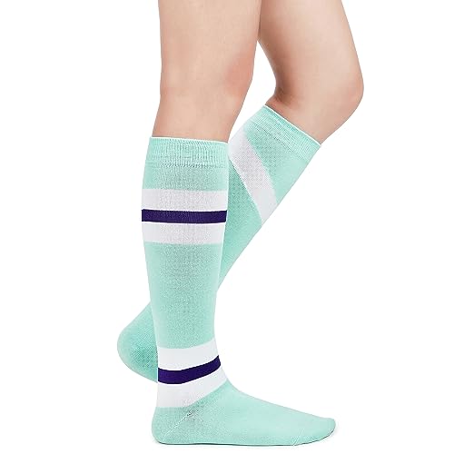 Image of Century Star Knee High Socks for Women Long Tube Socks with Stripes | Soft, Skin Friendly And Stretchy, Vibrant Colors Perfect For Daily Wear, Sports, Halloween And Christmas