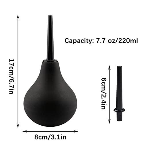 Rectal Enema Bulb For Men Women, Lioucbd Soft Silicone Reusable Anal Douche Vaginal Cleaner，Reusable Anal Cleaner For Colon Cleansing Feminine Health Care 7.5Oz (Black) #TOP1