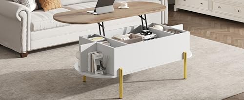 Mesa centro elevable 120x50x43cm ajustable para sala de estar de MDF 3